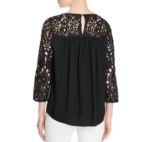 NWOT Joie Lindy Top Crochet Lace Black Sz XS - Picture 6 of 6